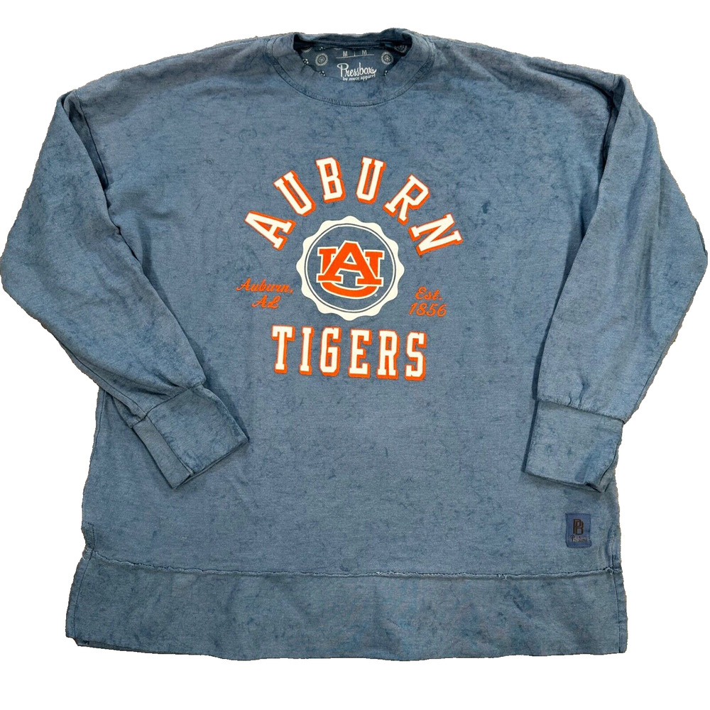 Auburn Tigers Pressbox by Royce Apparel Terry Sweatshirt Women's Medium Distress